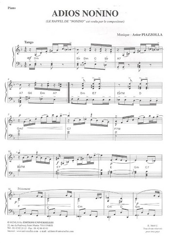 Adios Nonino theme et Milonga del Angel