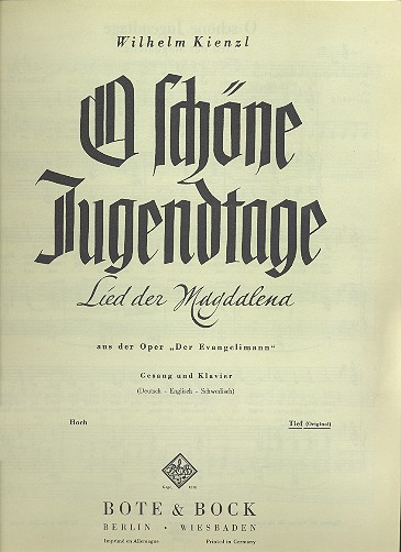 Oh schöne Jugendtage - Lied der Magdalena