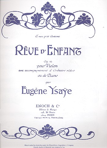 Reve d'enfant op.14 