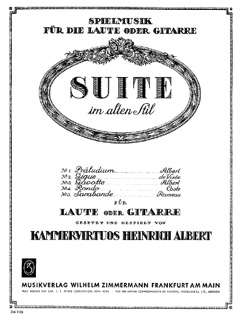 Suite im alten Stil für Laute (Gitarre)