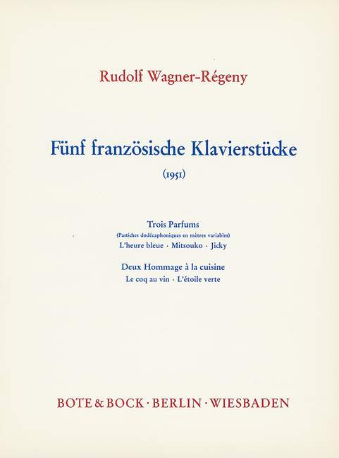5 französische Klavierstücke (1951)