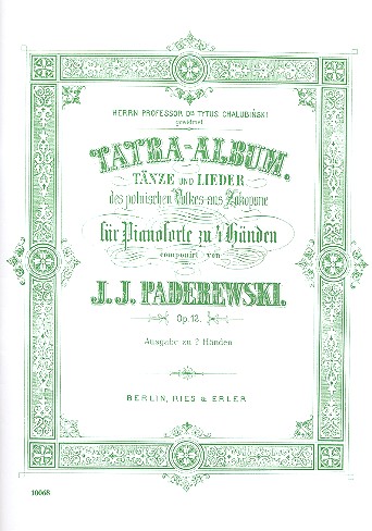 Tatra Album op.12 Tänze und Lieder
