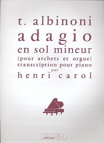 Adagio sol mineur Transcription