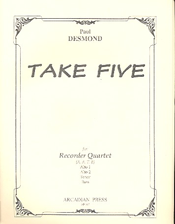Take Five for 4 recorders (AATB)