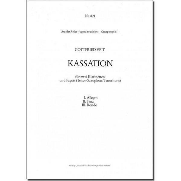 Kassation für 2 Klarinetten und
