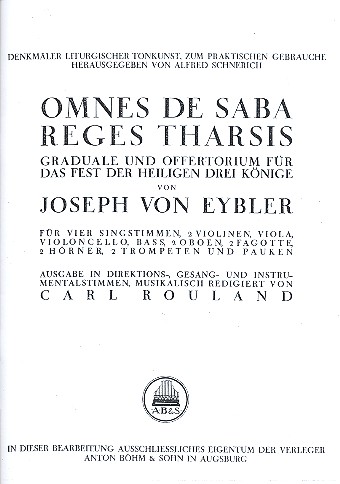 Omnes de Saba  und Reges Tharsis