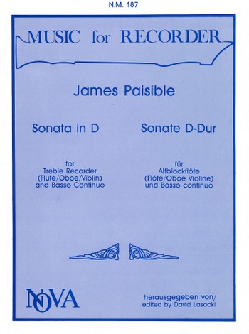 Sonate D-Dur für Altblockflöte