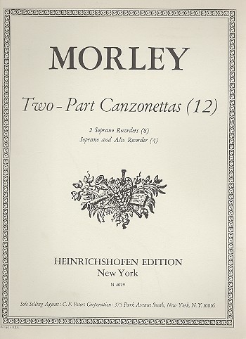 12 two-part canzonettas for