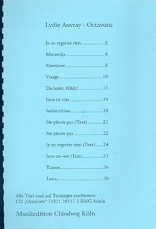 Lydie Auvray Octavons