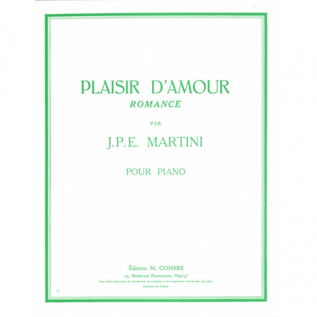 PLAISIER D'AMOUR POUR PIANO