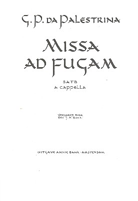 Missa ad fugam für gem Chor