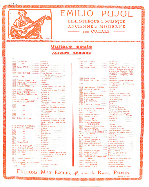 PAVANE NO.4 POUR GUITARE
