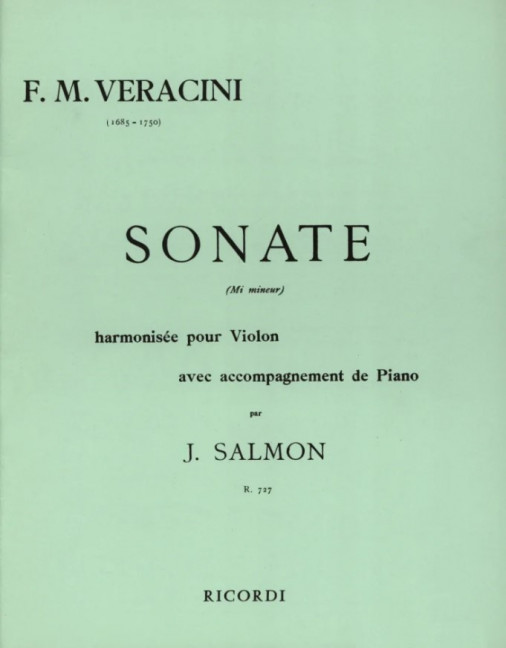 Sonate mi mineur pour violon avec
