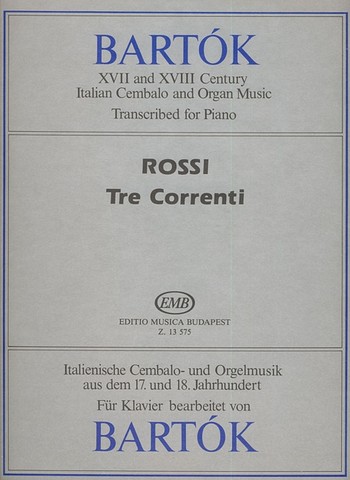 3 CORRENTI FUER KLAVIER BEARB. VON