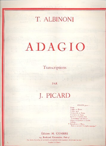 Adagio pour saxophone alto et