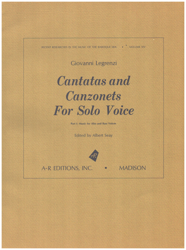 Cantatas and Canzonets for solo voice vol.1