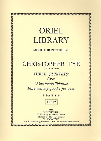 3 Quintets for SS/ATTB recorders