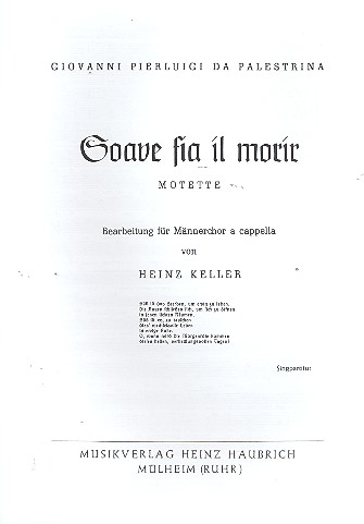 Soave fia il morir Motette für