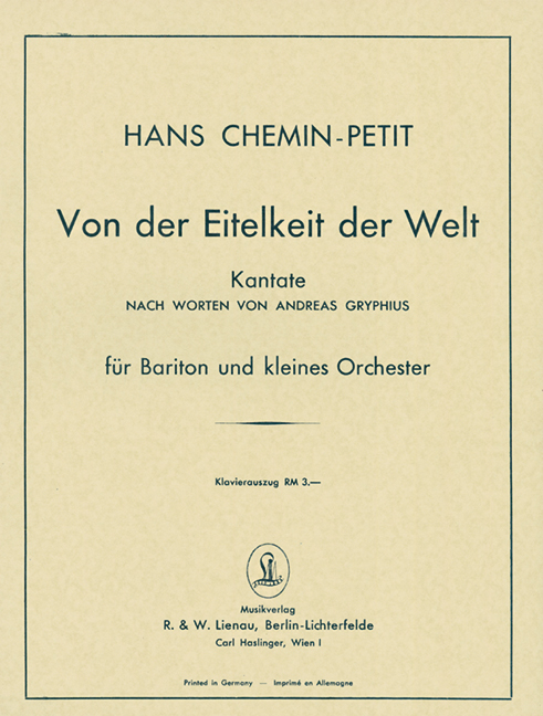 VON DER EITELKEIT DER WELT KANTATE