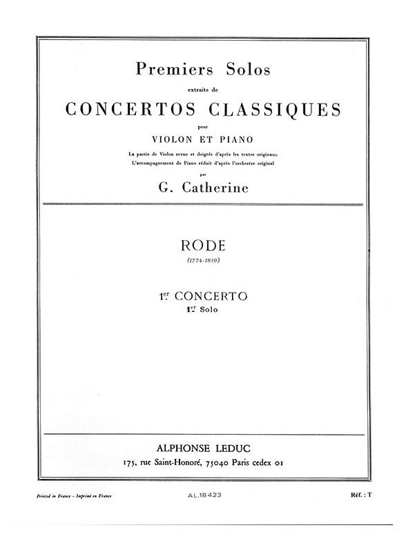 PREMIER SOLO DU CONCERTO NO.1