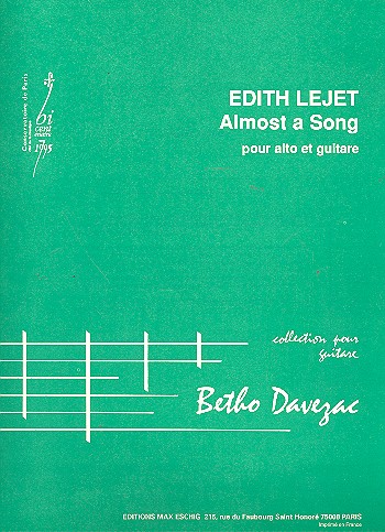 ALMOST A SONG POUR ALTO ET