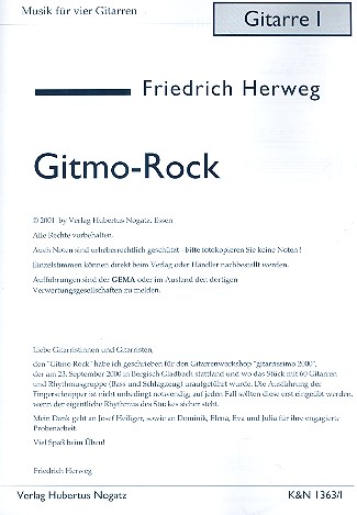 Gitmo Rock für 4 Gitarren