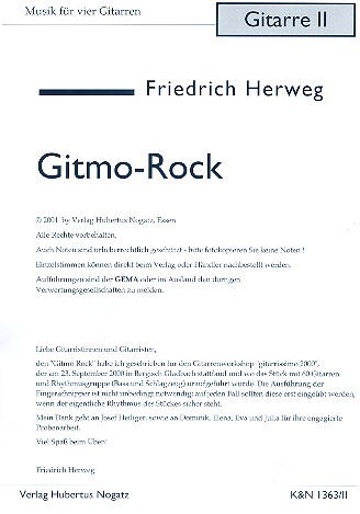Gitmo Rock für 4 Gitarren