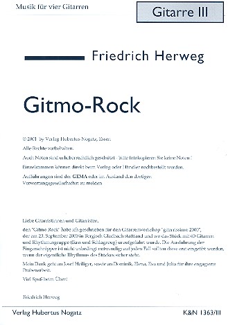 Gitmo Rock für 4 Gitarren