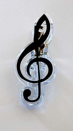 Klammer Violinschlüssel schwarz 7cm