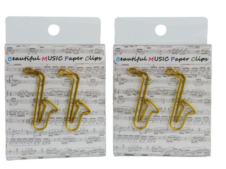Büroklammer Saxophon golden 3,7 cm (Set mit 15 Stück)