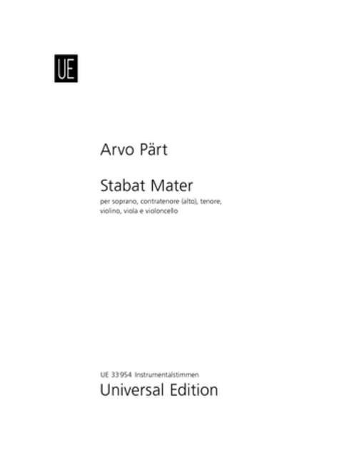 Stabat Mater für Sopran, Kontratenor (Alt),