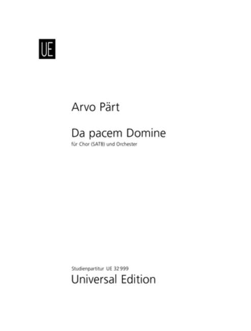 Da pacem Domine für gem Chor