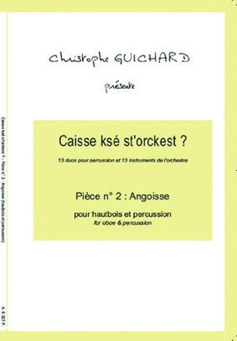 Angoisse pour hautbois et percussion