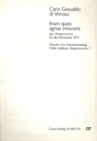 Eram quasi agnus innocens