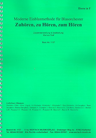Zuhören, zu Hören, zum Hören für Blasorchester