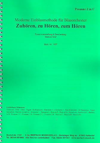 Zuhören, zu Hören, zum Hören für Blasorchester