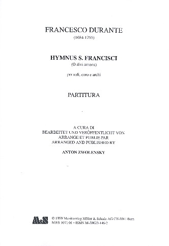 Hymnus St. Francisci für Soli, gem Chor