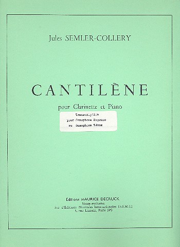 Cantilene pour clarinette (saxophone