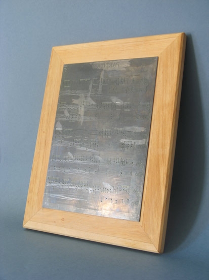 Notenstichplatte gerahmt 28x36,5cm