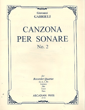 Canzona per sonare no.2 for 4 recorders