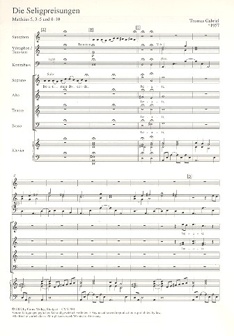 Die Seligpreisungen für gem Chor