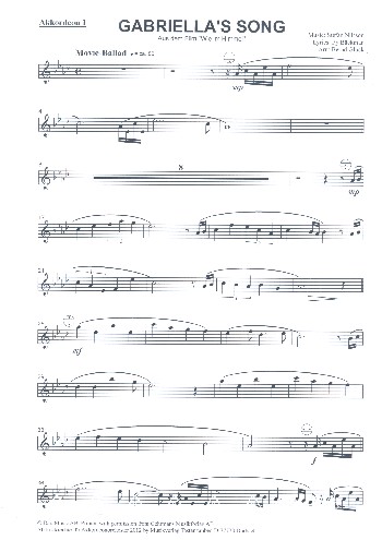 Gabriella's Song für Akkordeonorchester