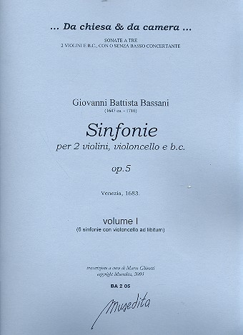 Sinfonie op.5 per 2 violini, violoncello