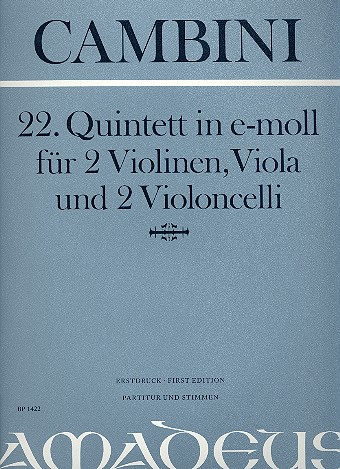 Quintett e-Moll Nr.22 für 2 Violinen,