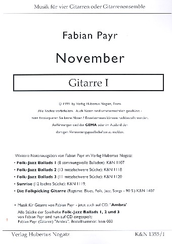 November für 4 Gitarren