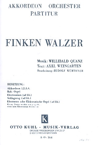 Finkenwalzer für Akkordeonorchester