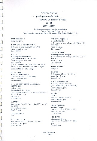 Pas à pas - nulle part op.36 für Bariton,