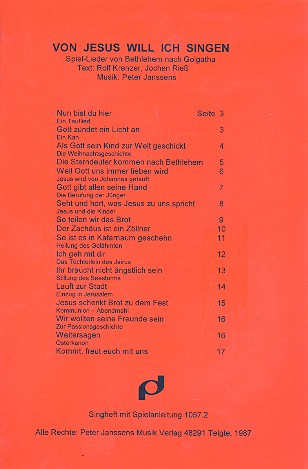 Von Jesus will ich singen für Kinderchor