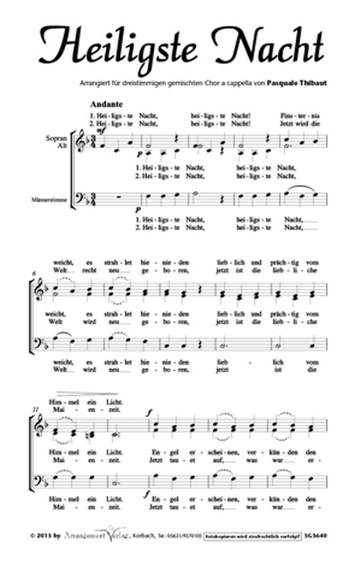 Heiligste Nacht für Männerchor a cappella