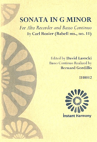 Sonata in g Minor for alto recorder and Bc